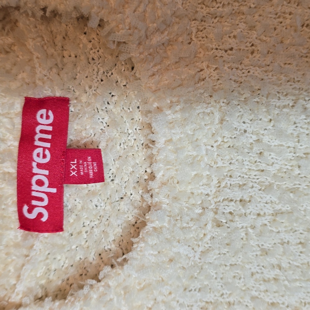 Supreme Textured Arc Cream Mens Sweater - Picture 3 of 4